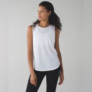 Lululemon Athletica White Sleeveless Sculpt Tank